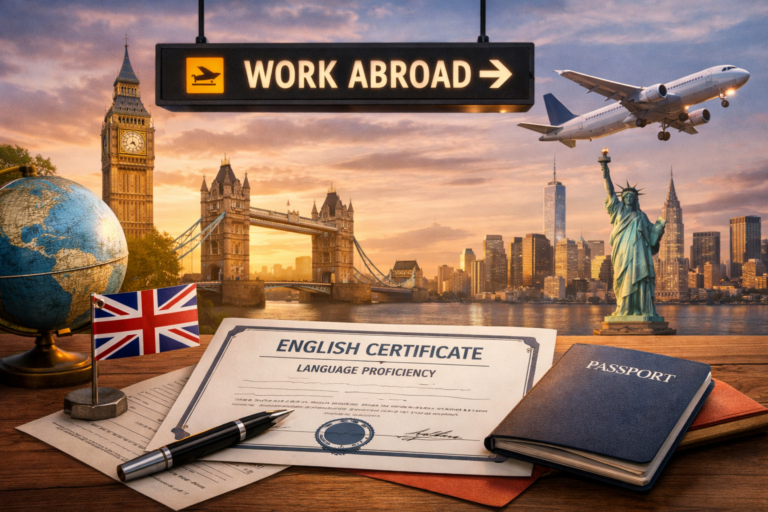 work abroad english certificate